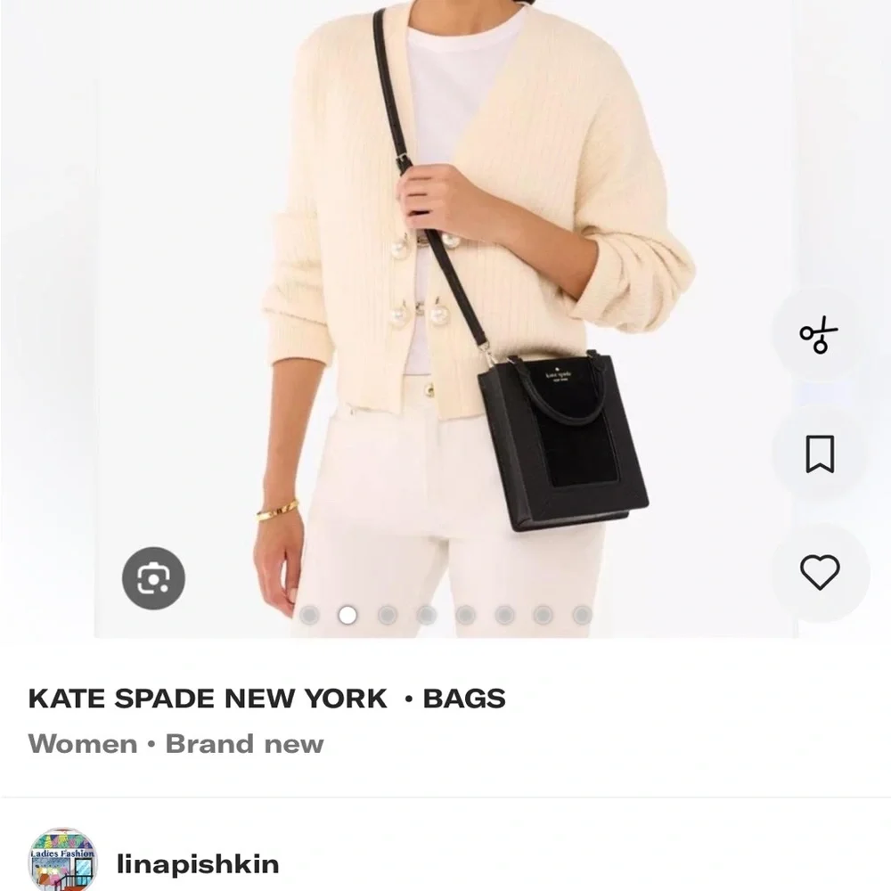 Kate Spade   Elegant Black Crossbody Bag Tote City Bag Peddle leather I - Picture 2 of 12